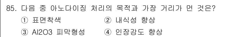 금속재료기사 2019년 85번 - 정답과 핵심 포인트를 검수 중인 기출문제