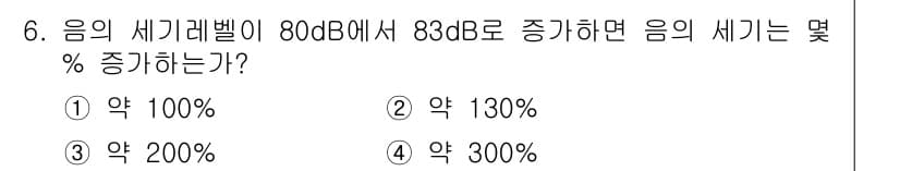 소음진동산업기사 2019년 6번 - 정답과 핵심 포인트를 검수 중인 기출문제