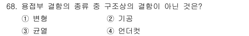 용접기사 2019년 69번 - . 언더컷

언더컷은 용접부의 형태가 아니며, 용접부의 기공이나 결함으로... 에 관한 핵심 기출문제