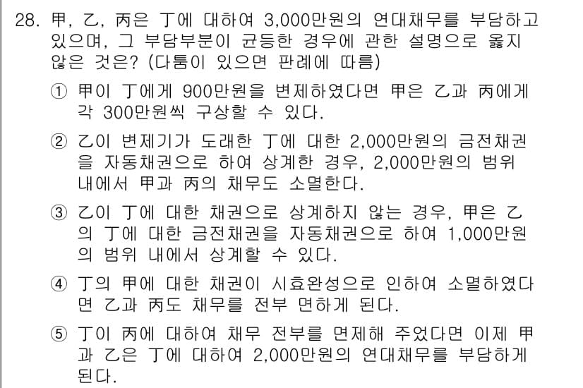 변리사_1차(2교시) 2016년 28번 - 정답과 핵심 포인트를 검수 중인 기출문제