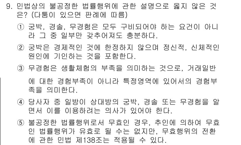 변리사_1차(2교시) 2017년 9번 - 일반적인 상법에서 주의 의무가 요구되지만, 망인에게는 보호받을 권리가 없... 에 관한 핵심 기출문제
