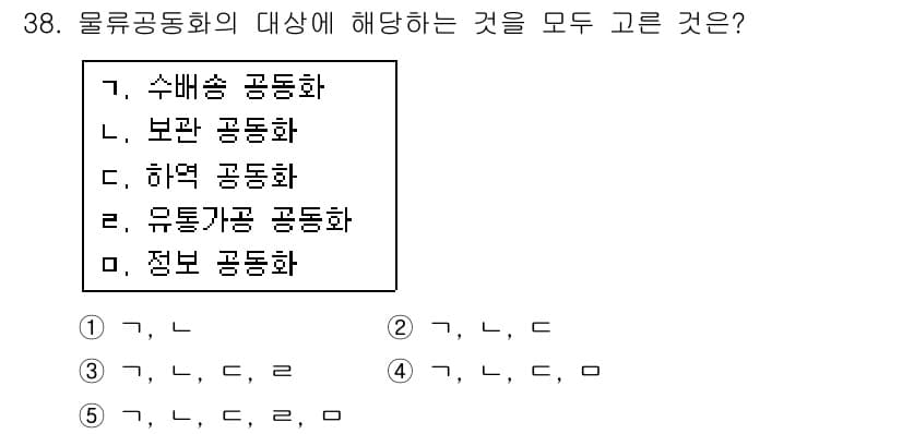 물류관리사_1교시 2015년 38번 - 정답과 핵심 포인트를 검수 중인 기출문제