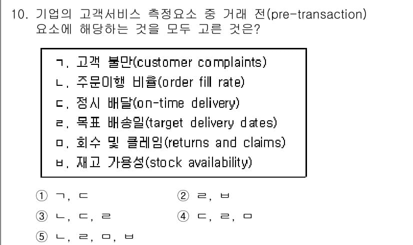 물류관리사_1교시 2018년 10번 - 정답과 핵심 포인트를 검수 중인 기출문제