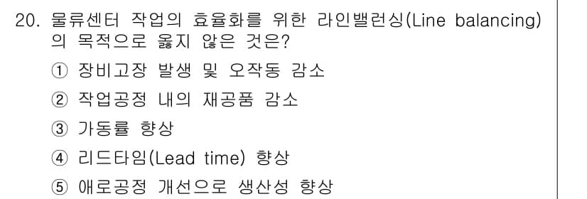 물류관리사_2교시 2015년 20번 - 정답과 핵심 포인트를 검수 중인 기출문제