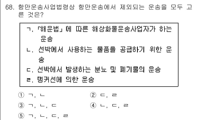 물류관리사_2교시 2015년 68번 - 정답과 핵심 포인트를 검수 중인 기출문제
