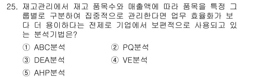 물류관리사_2교시 2019년 25번 - 정답과 핵심 포인트를 검수 중인 기출문제