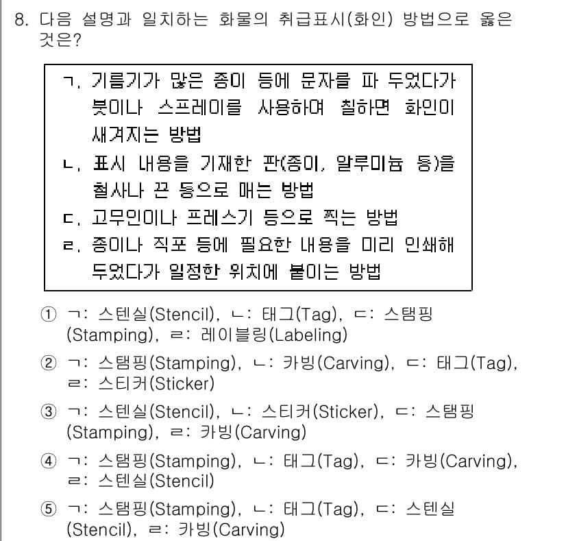 물류관리사_2교시 2019년 8번 - 정답과 핵심 포인트를 검수 중인 기출문제
