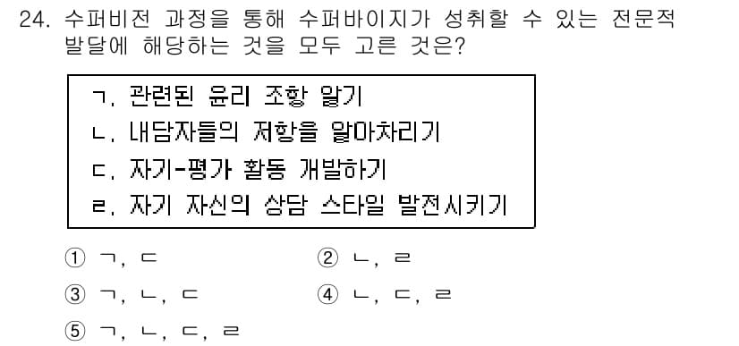 청소년상담사_1급(1교시)(구) 2015년 24번 - 정답과 핵심 포인트를 검수 중인 기출문제