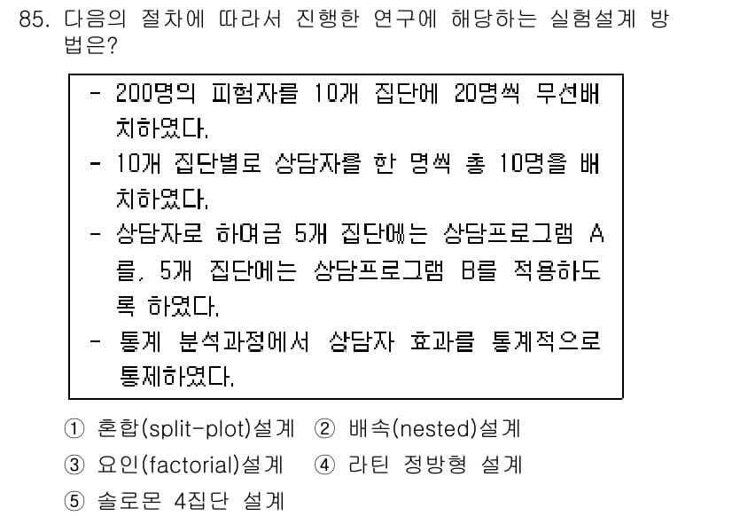 청소년상담사_1급(1교시) 2015년 85번 - 정답과 핵심 포인트를 검수 중인 기출문제