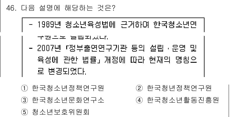 청소년상담사_1급(1교시)(구) 2016년 46번 - 정답과 핵심 포인트를 검수 중인 기출문제