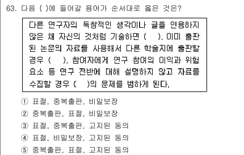 청소년상담사_1급(1교시)(구) 2016년 63번 - 정답과 핵심 포인트를 검수 중인 기출문제