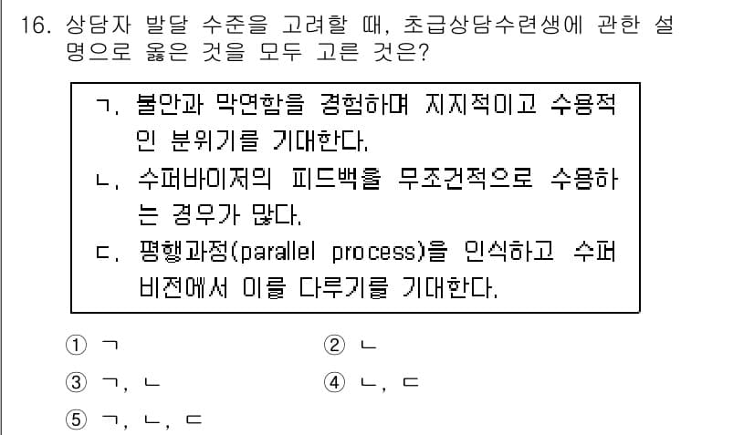 청소년상담사_1급(1교시) 2016년 16번 - 정답과 핵심 포인트를 검수 중인 기출문제