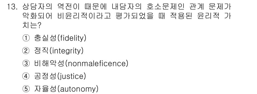 청소년상담사_1급(1교시)(구) 2017년 13번 - 정답과 핵심 포인트를 검수 중인 기출문제