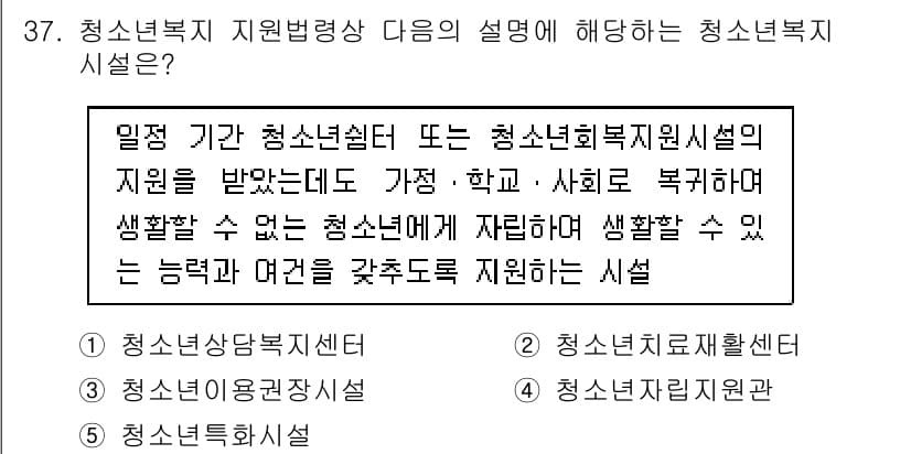 청소년상담사_1급(1교시)(구) 2018년 37번 - 정답과 핵심 포인트를 검수 중인 기출문제