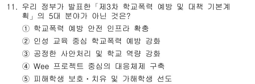 청소년상담사_1급(2교시)(구) 2016년 11번 - 정답과 핵심 포인트를 검수 중인 기출문제