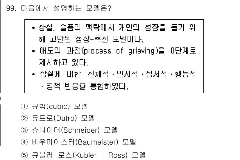 청소년상담사_1급(2교시)(구) 2017년 99번 - 정답과 핵심 포인트를 검수 중인 기출문제