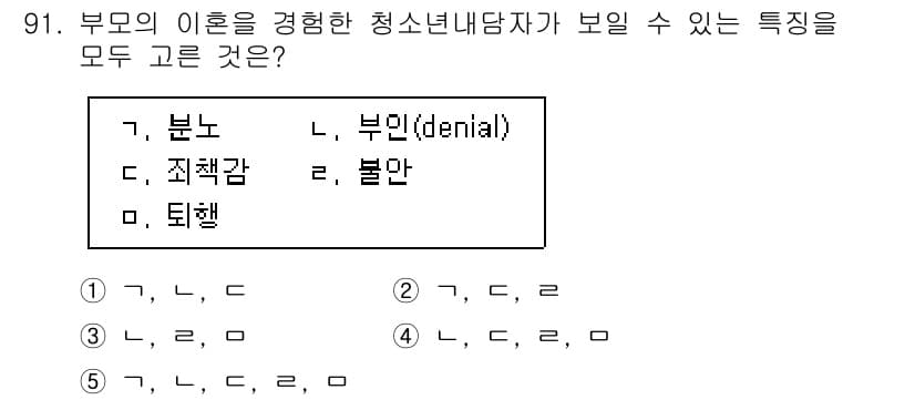 청소년상담사_1급(2교시) 2017년 91번 - 정답과 핵심 포인트를 검수 중인 기출문제