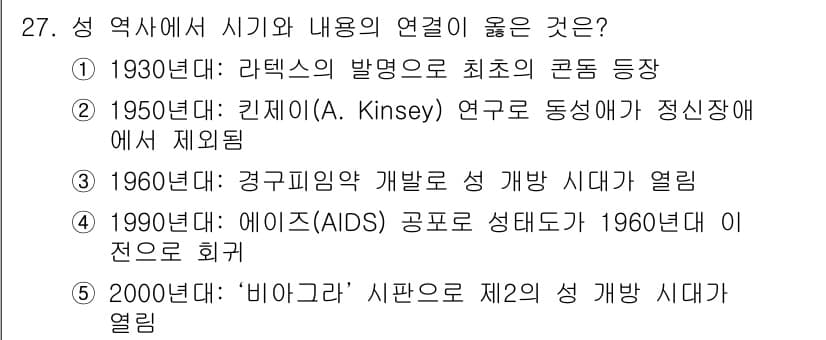 청소년상담사_1급(2교시)(구) 2018년 27번 - 정답 3번이 옳은 이유는 1960년대에 성에 대한 연구와 논의가 활성화되... 에 관한 핵심 기출문제