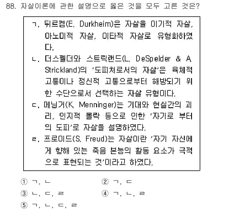 청소년상담사_1급(2교시)(구) 2018년 88번 - 정답과 핵심 포인트를 검수 중인 기출문제