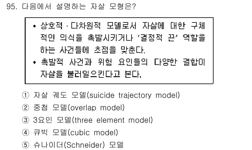 청소년상담사_1급(2교시) 2019년 95번 - 정답과 핵심 포인트를 검수 중인 기출문제