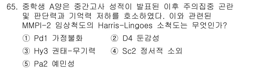 청소년상담사_2급(1교시) 2015년 65번 - 정답과 핵심 포인트를 검수 중인 기출문제