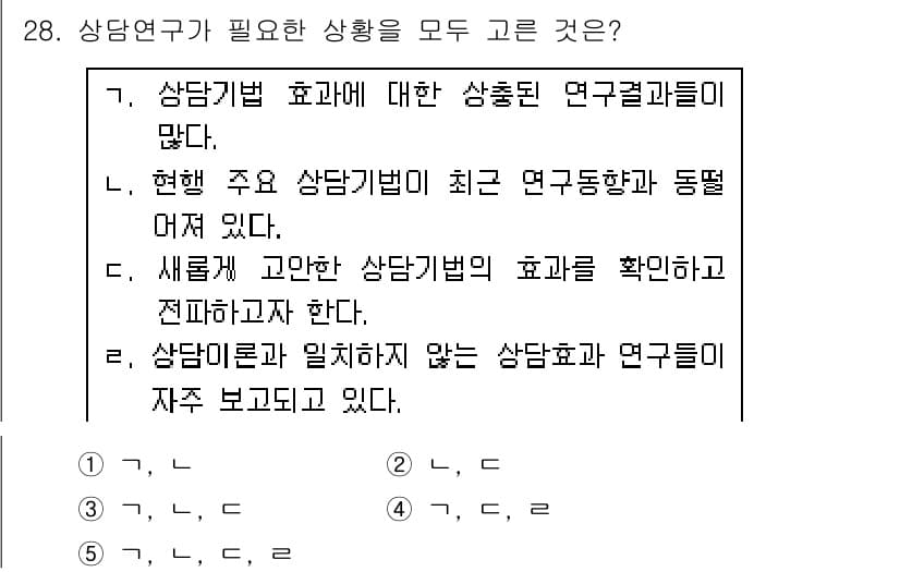 청소년상담사_2급(1교시) 2016년 28번 - 정답과 핵심 포인트를 검수 중인 기출문제