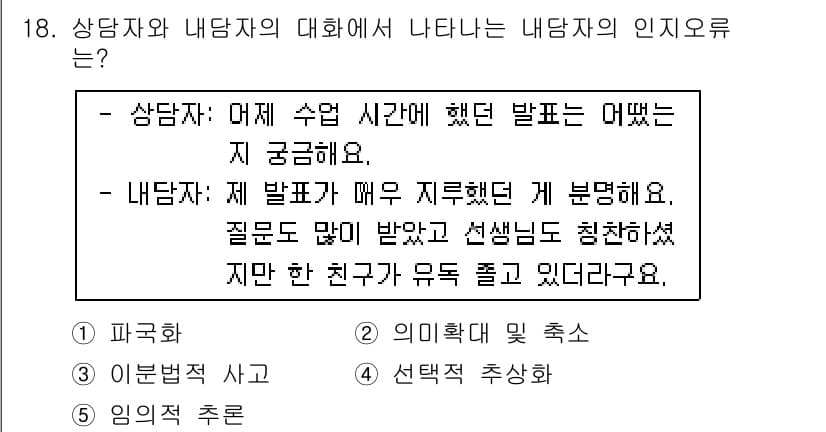 청소년상담사_2급(1교시) 2017년 18번 - 정답과 핵심 포인트를 검수 중인 기출문제