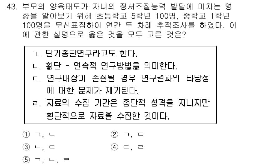 청소년상담사_2급(1교시) 2017년 43번 - 정답과 핵심 포인트를 검수 중인 기출문제