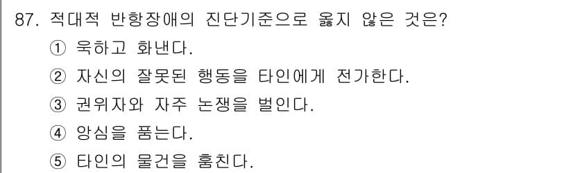 청소년상담사_2급(1교시) 2017년 87번 - 정답과 핵심 포인트를 검수 중인 기출문제