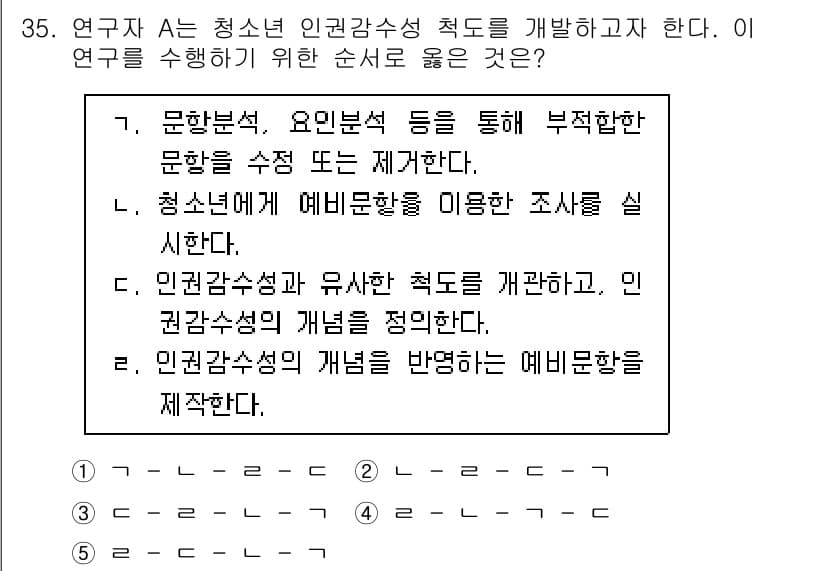 청소년상담사_2급(1교시) 2018년 35번 - 정답과 핵심 포인트를 검수 중인 기출문제