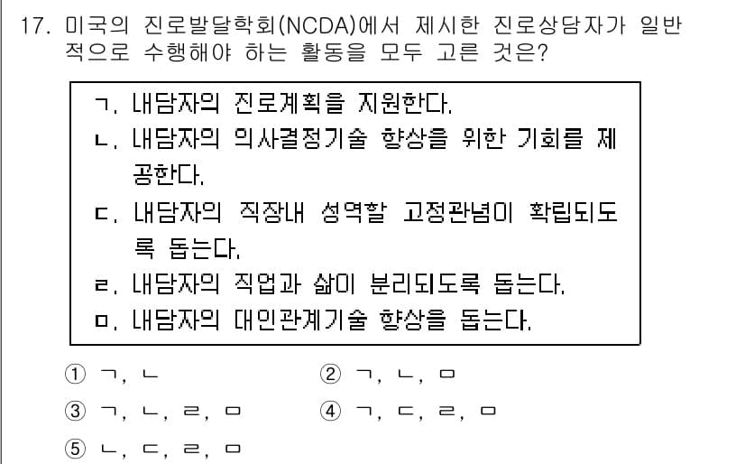 청소년상담사_2급(2교시)(구) 2015년 17번 - 정답과 핵심 포인트를 검수 중인 기출문제