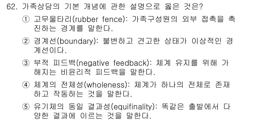 청소년상담사_2급(2교시)(구) 2015년 62번 - 정답과 핵심 포인트를 검수 중인 기출문제