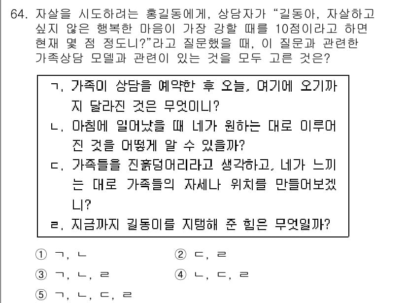 청소년상담사_2급(2교시) 2015년 64번 - 정답과 핵심 포인트를 검수 중인 기출문제