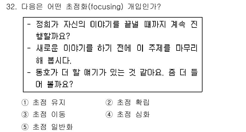 청소년상담사_2급(2교시)(구) 2016년 32번 - 정답과 핵심 포인트를 검수 중인 기출문제