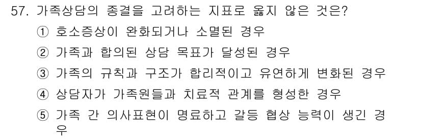 청소년상담사_2급(2교시)(구) 2016년 57번 - 정답과 핵심 포인트를 검수 중인 기출문제