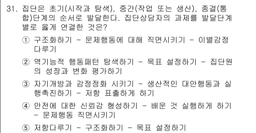 청소년상담사_2급(2교시) 2018년 31번 - 정답과 핵심 포인트를 검수 중인 기출문제
