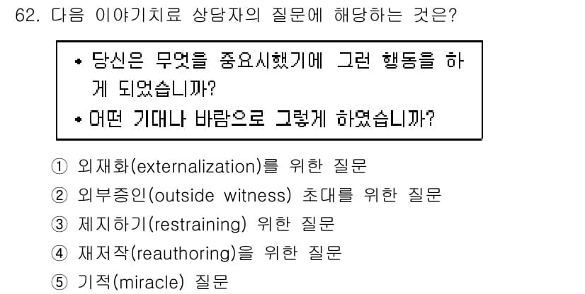 청소년상담사_2급(2교시) 2018년 62번 - 정답과 핵심 포인트를 검수 중인 기출문제