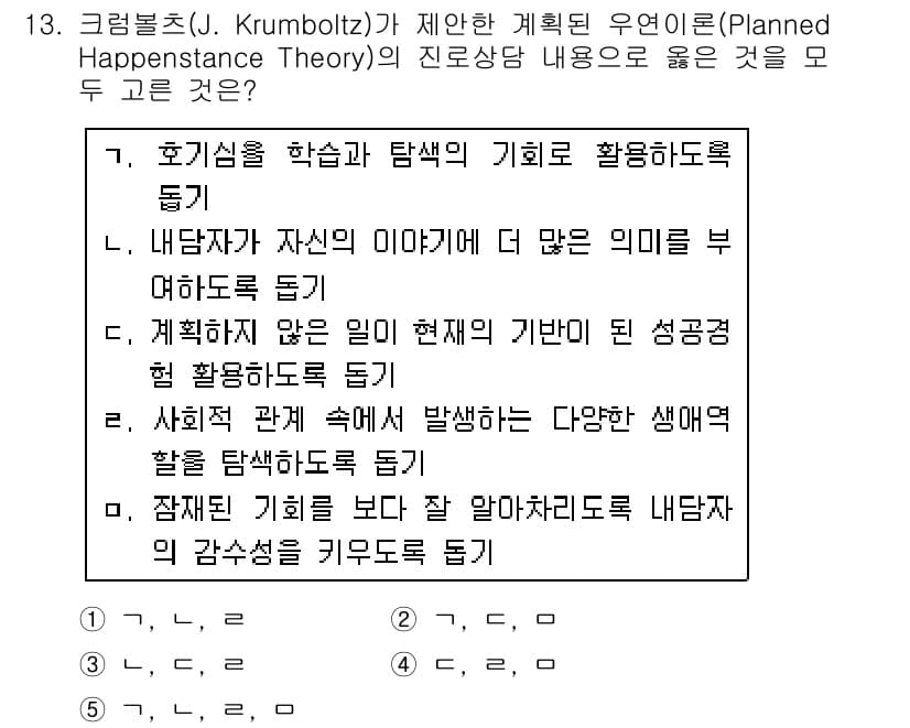 청소년상담사_2급(2교시)(구) 2019년 13번 - 정답과 핵심 포인트를 검수 중인 기출문제