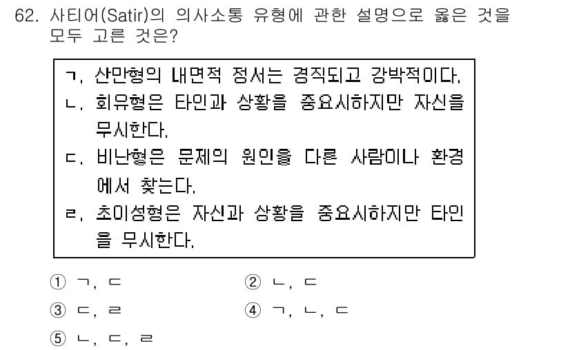 청소년상담사_2급(2교시)(구) 2019년 62번 - 정답과 핵심 포인트를 검수 중인 기출문제