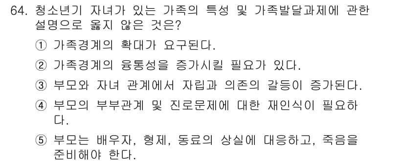 청소년상담사_2급(2교시)(구) 2019년 64번 - 정답과 핵심 포인트를 검수 중인 기출문제