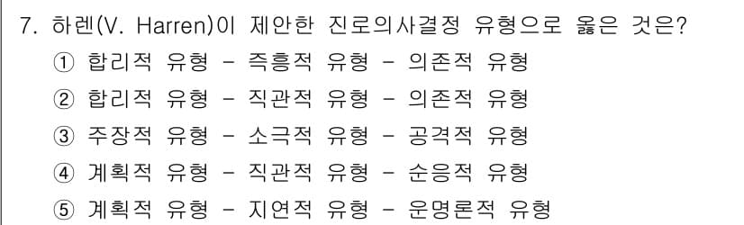 청소년상담사_2급(2교시)(구) 2019년 7번 - 정답과 핵심 포인트를 검수 중인 기출문제
