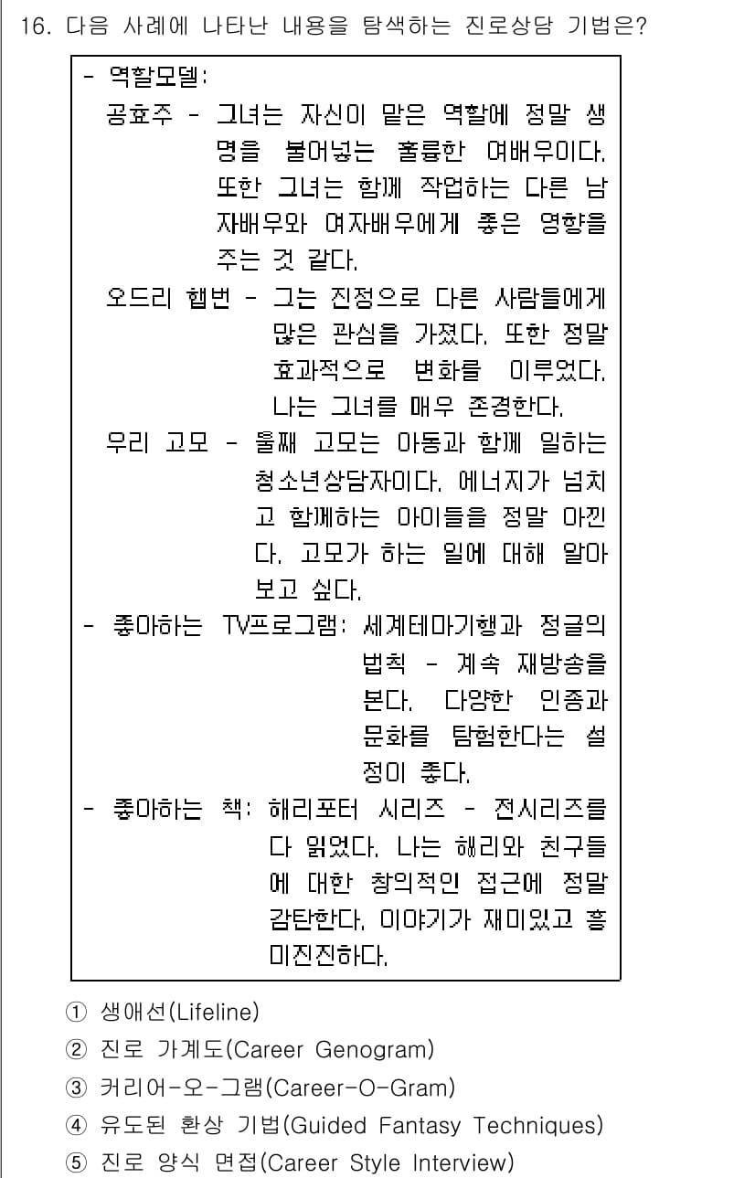 청소년상담사_2급(2교시) 2019년 16번 - 정답과 핵심 포인트를 검수 중인 기출문제