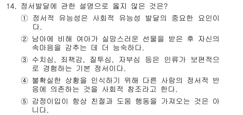 청소년상담사_3급(1교시)(구) 2015년 14번 - 정답과 핵심 포인트를 검수 중인 기출문제