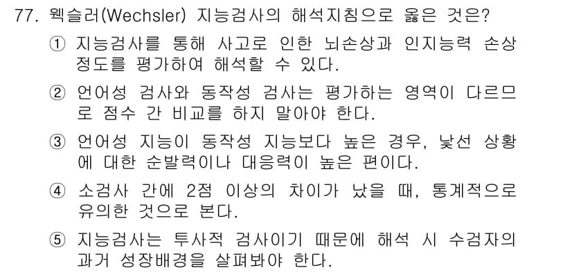 청소년상담사_3급(1교시)(구) 2015년 77번 - 정답과 핵심 포인트를 검수 중인 기출문제