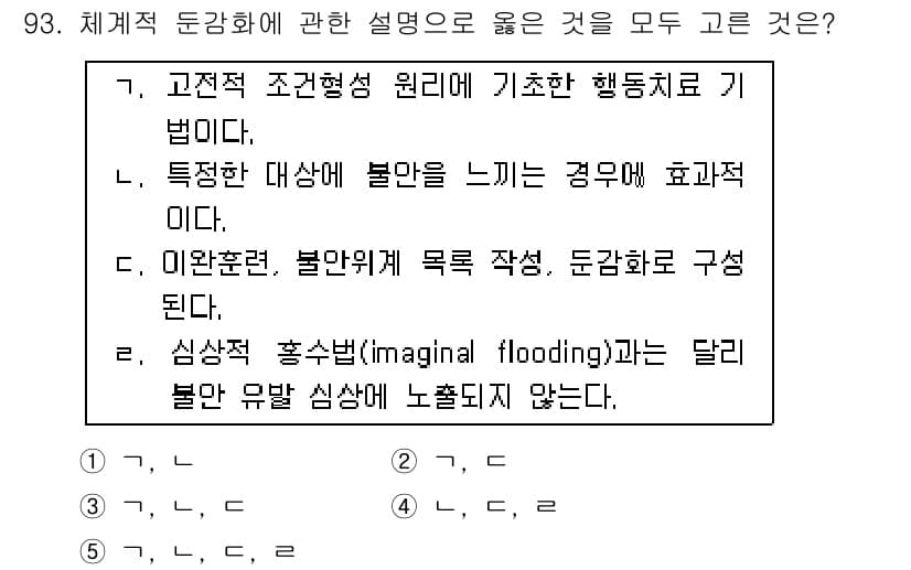 청소년상담사_3급(1교시) 2016년 93번 - 이 항목은 불안의 원인을 파악하고 이를 문서화하여 체계적인 치료 방안을 ... 에 관한 핵심 기출문제