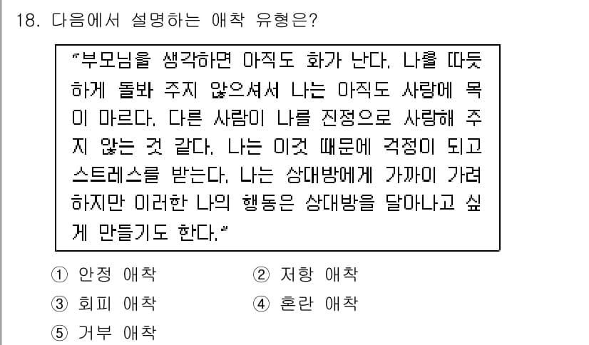 청소년상담사_3급(1교시)(구) 2017년 18번 - 정답과 핵심 포인트를 검수 중인 기출문제