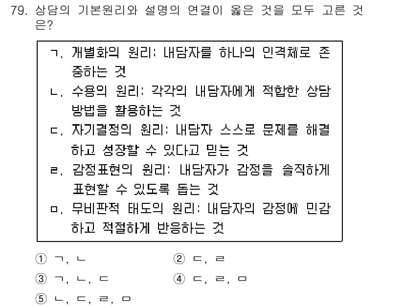 청소년상담사_3급(1교시)(구) 2017년 79번 - 정답과 핵심 포인트를 검수 중인 기출문제
