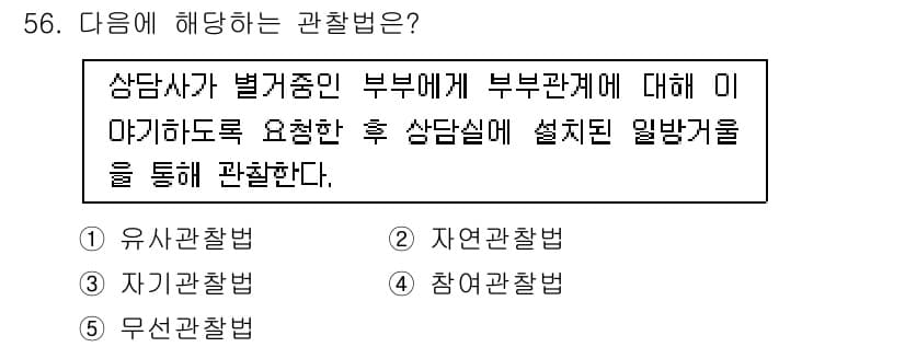 청소년상담사_3급(1교시) 2017년 56번 - 정답과 핵심 포인트를 검수 중인 기출문제