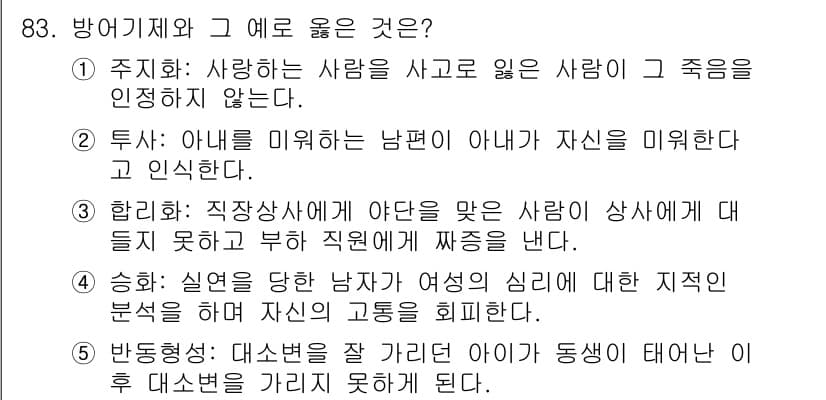 청소년상담사_3급(1교시)(구) 2018년 83번 - 정답과 핵심 포인트를 검수 중인 기출문제