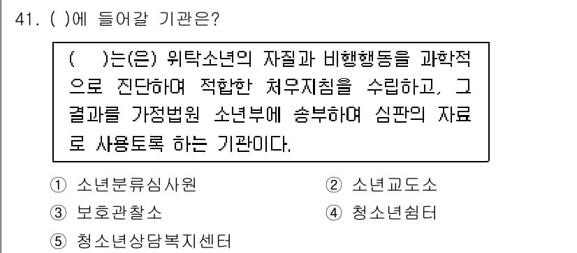 청소년상담사_3급(2교시)(구) 2016년 41번 - 정답과 핵심 포인트를 검수 중인 기출문제